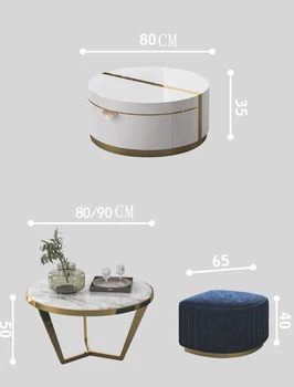 Modei moderne rotund marmură metal masuta de cafea cu sertare elegant de lux personalizate masa pentru mobilier camera de zi