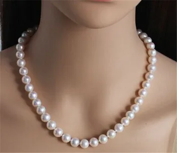 HABITOO Superba 10-11mm de Sud, Mare Rotund Alb Colier de Perle de 18 inci Bijuterii pentru Femei Fermecătoare Cadouri de Craciun Uzura de zi cu Zi